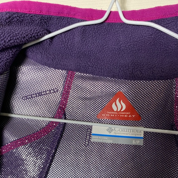 Columbia | Purple & Pink Fleece Full Zip Jacket Omni Heat - Small - Picture 6 of 10